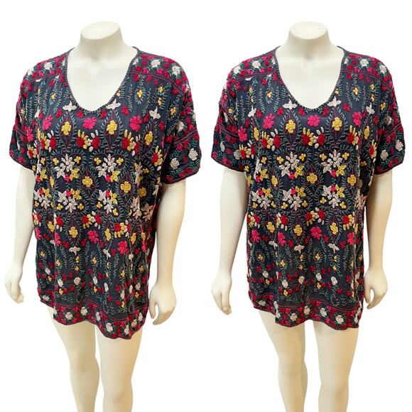 Johnny Was Women's Sibyll Blouse In Multi Embroidered Top XS - Picture 1 of 9